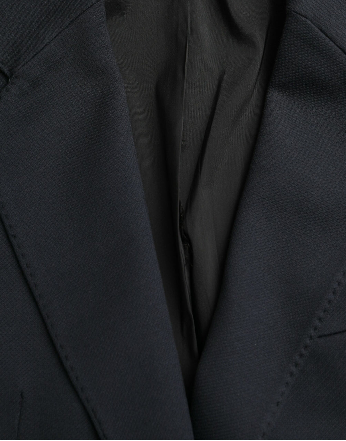 Dolce & Gabbana Dark Blue Cotton Single Breasted Coat Blazer