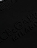 Dolce & Gabbana Black Cotton Long Sleeves Sweatshirt Sweater