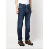 Jacob Cohen Exclusive Indigo Straight Leg Jeans with Bandana Detail