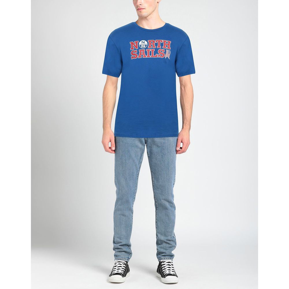 North Sails Ocean Blue Cotton Tee with Signature Chest Logo