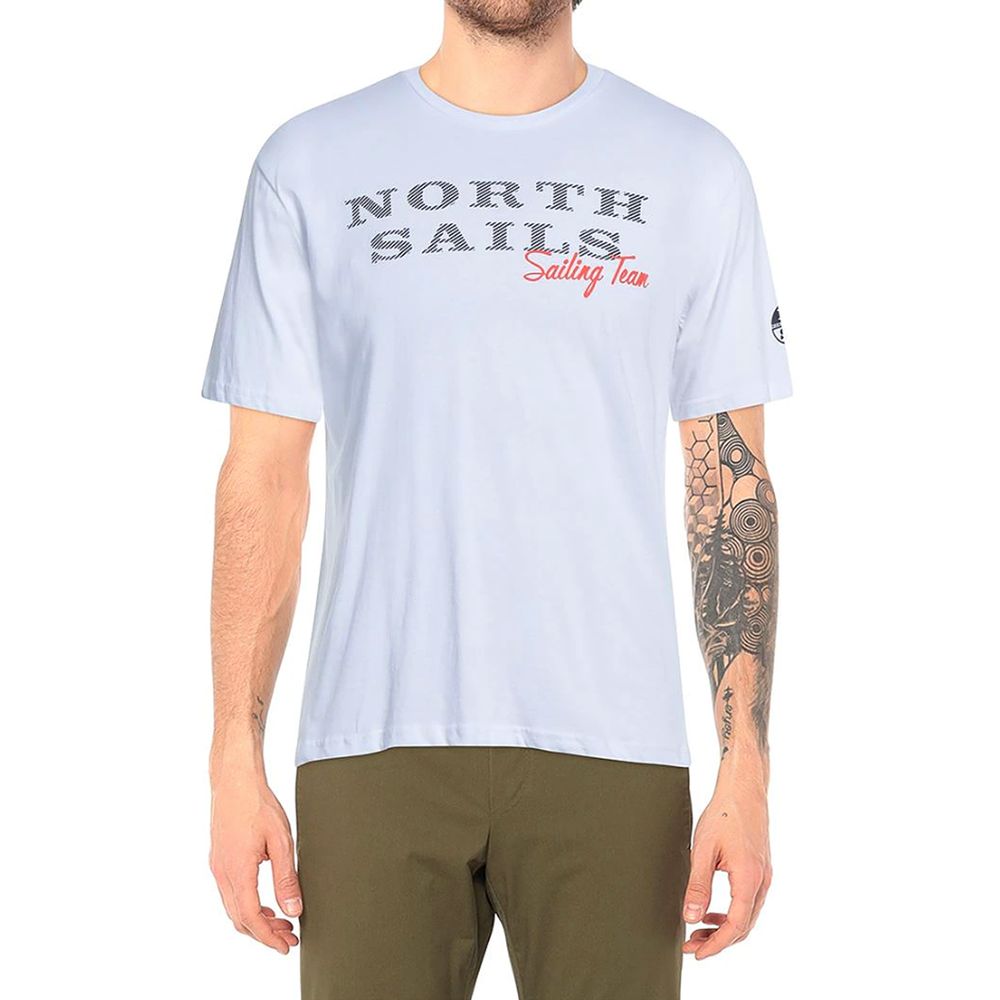 North Sails Pristine White Rubber Logo Tee