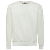 People Of Shibuya Chic White Tech Fabric Crewneck Sweater