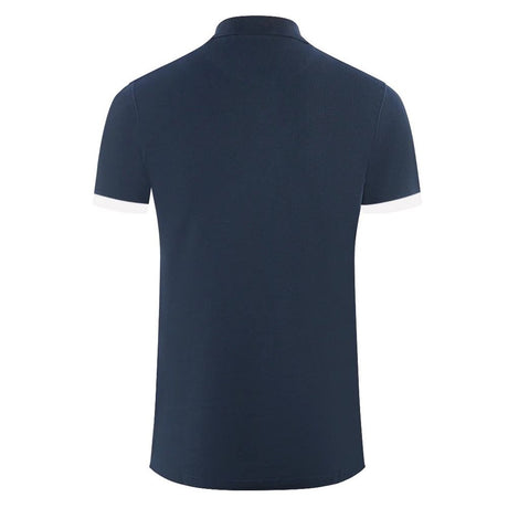 Aquascutum Elegant Cotton Polo with Contrast Logo Emblem