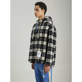 Palm Angels Black Cashmere Men Sweater with Checked Pattern