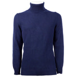 Emilio Romanelli Blue Cashmere Men Turtleneck Sweater