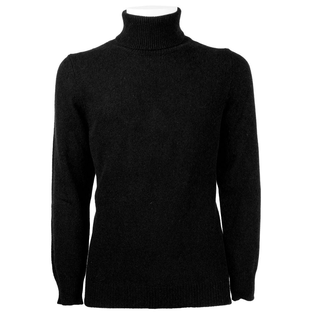 Emilio Romanelli Black Cashmere Men Sweater