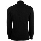 Emilio Romanelli Black Cashmere Men's Turtleneck Sweater