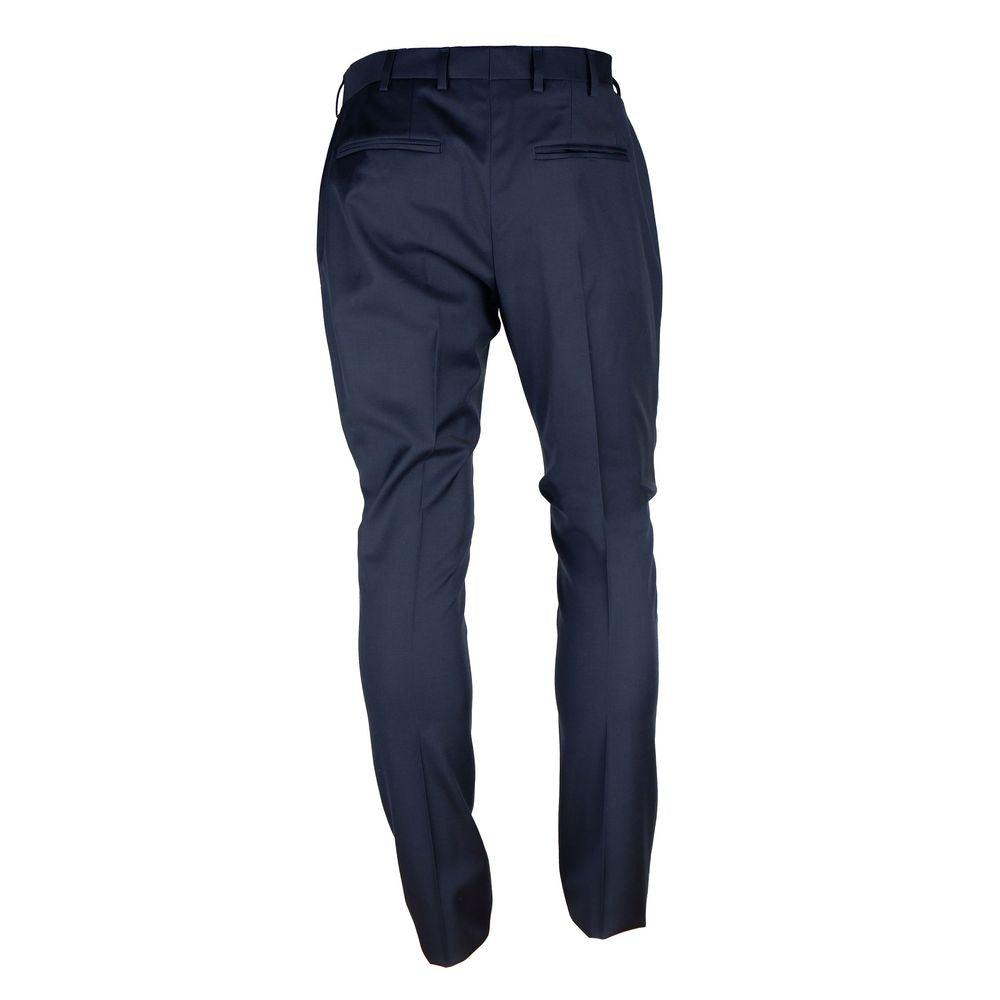 Made in Italy Blue Wool Men Trousers