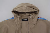 Dsquared² Brown Gray Sleeves Hooded Full Zip Jacket