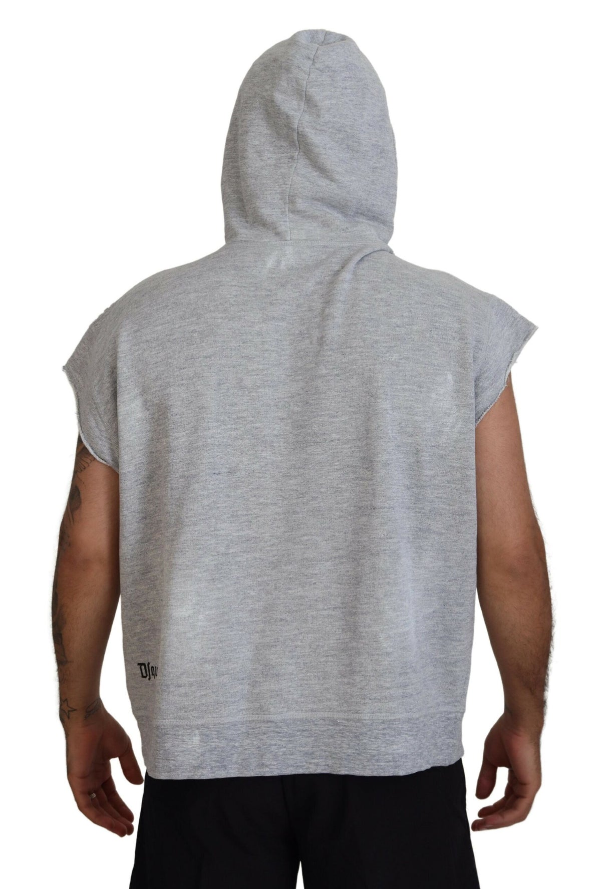 Dsquared² Light Gray Cotton Short Sleeves Hooded T-shirt