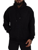 Dsquared² Black Cotton Hooded Printed Men Pullover Sweater