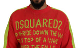 Dsquared² Orange Cotton Printed Long Sleeves Pullover Sweater