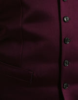 Dolce & Gabbana Maroon Satin Silk Waistcoat Dress Formal Vest