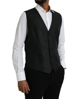 Dolce & Gabbana Black Wool Waistcoat Dress Formal Vest