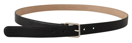 Dolce & Gabbana Black Classic Leather Silver Metal Buckle Belt