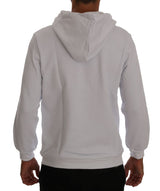 Daniele Alessandrini Elegant White Cotton Hooded Sweater