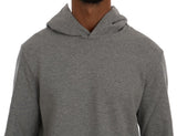 Daniele Alessandrini Sophisticated Gray Cotton Hooded Sweater