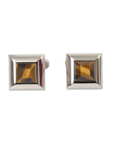 Dolce & Gabbana Silver Plated Brass Pin Crystal Cufflinks