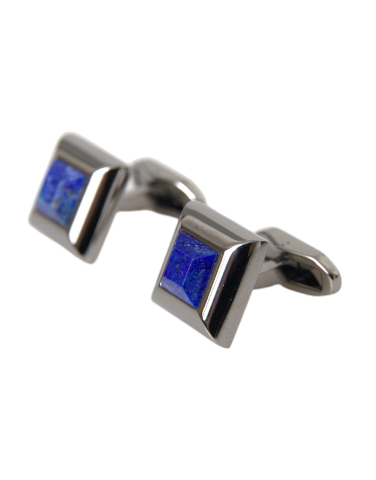 Dolce & Gabbana Silver Plated Brass Pin Crystal Cufflinks