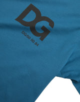 Dolce & Gabbana Blue Logo Round Neck Short Sleeves T-shirt