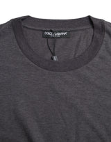 Dolce & Gabbana Gray Cotton Round Neck Short Sleeve T-shirt