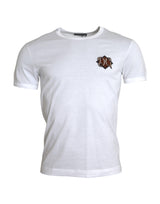 Dolce & Gabbana White Logo Embroidery Short Sleeve T-shirt