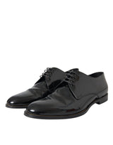 Dolce & Gabbana Black Patent Leather Derby Formal Dress Shoes