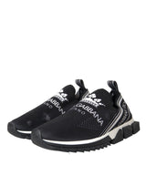 Dolce & Gabbana Black White Sorrento Slip On Sneakers Shoes