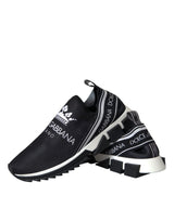 Dolce & Gabbana Black White Sorrento Slip On Sneakers Shoes