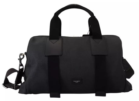 Dolce & Gabbana Black Gray Holdall Tote Men Hand Shoulder Bag