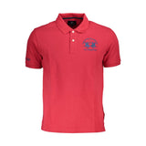 La Martina Red Cotton Men Polo Shirt