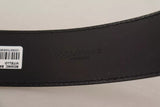 Dolce & Gabbana Dark Brown Leather Logo Engraved Metal Buckle Belt