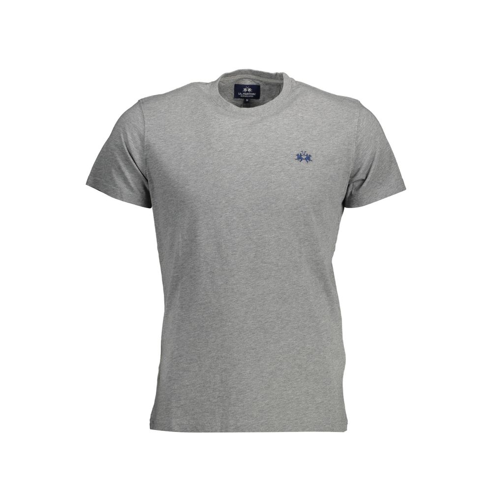 La Martina Gray Cotton Men T-Shirt