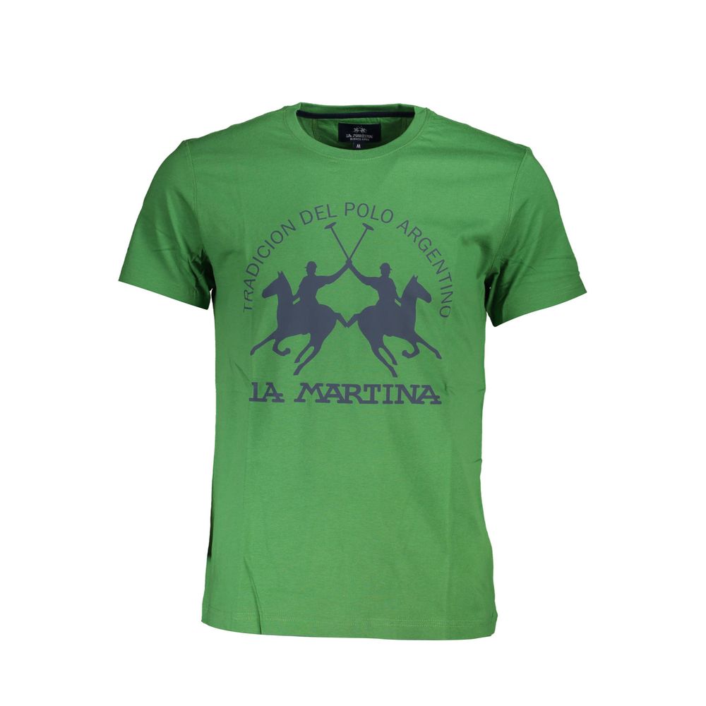 La Martina Green Cotton Men T-Shirt