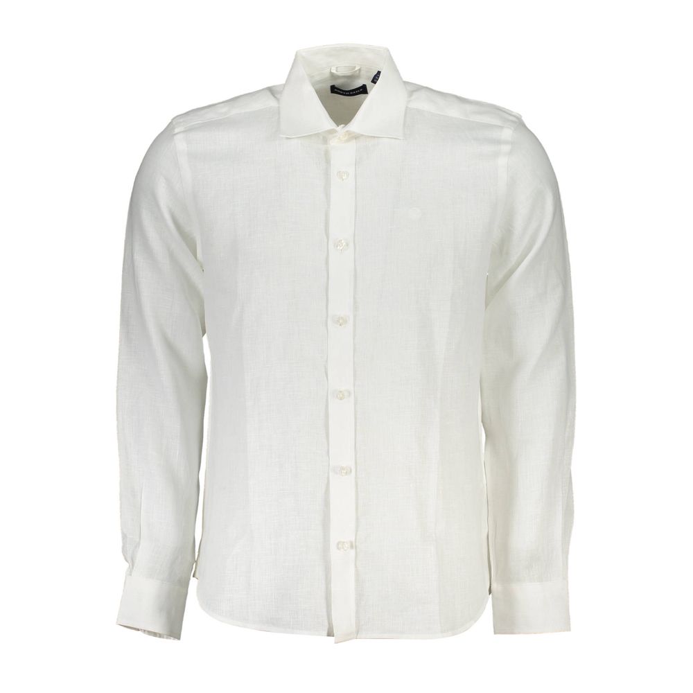 North Sails White Linen Men Shirt