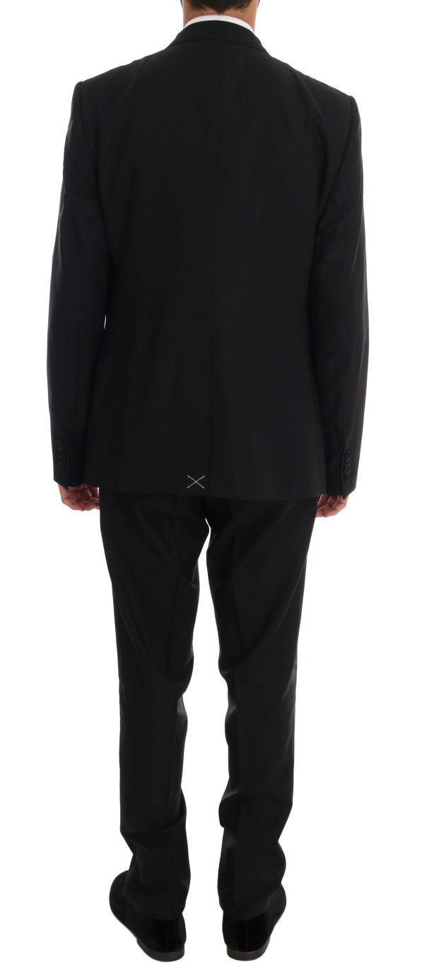 Dolce & Gabbana Elegant Black Wool Three-Piece Suit