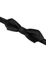 Dolce & Gabbana Black Silk Adjustable Neck Men Bow Tie