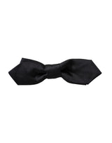 Dolce & Gabbana Black Satin Silk Adjustable Neck Men Bow Tie