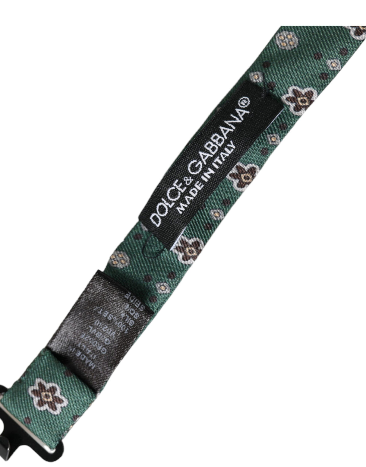 Dolce & Gabbana Mint Green Floral Adjustable Neck Men Bow Tie