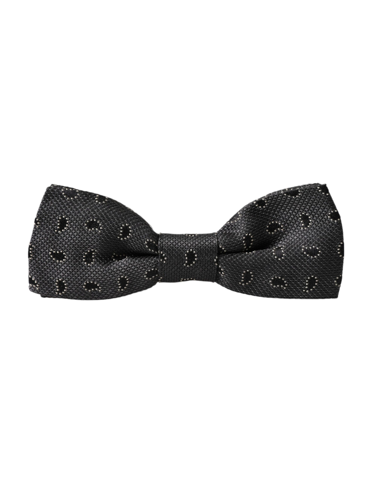 Dolce & Gabbana Black Silk Patterned Adjustable Neck Men Bow Tie