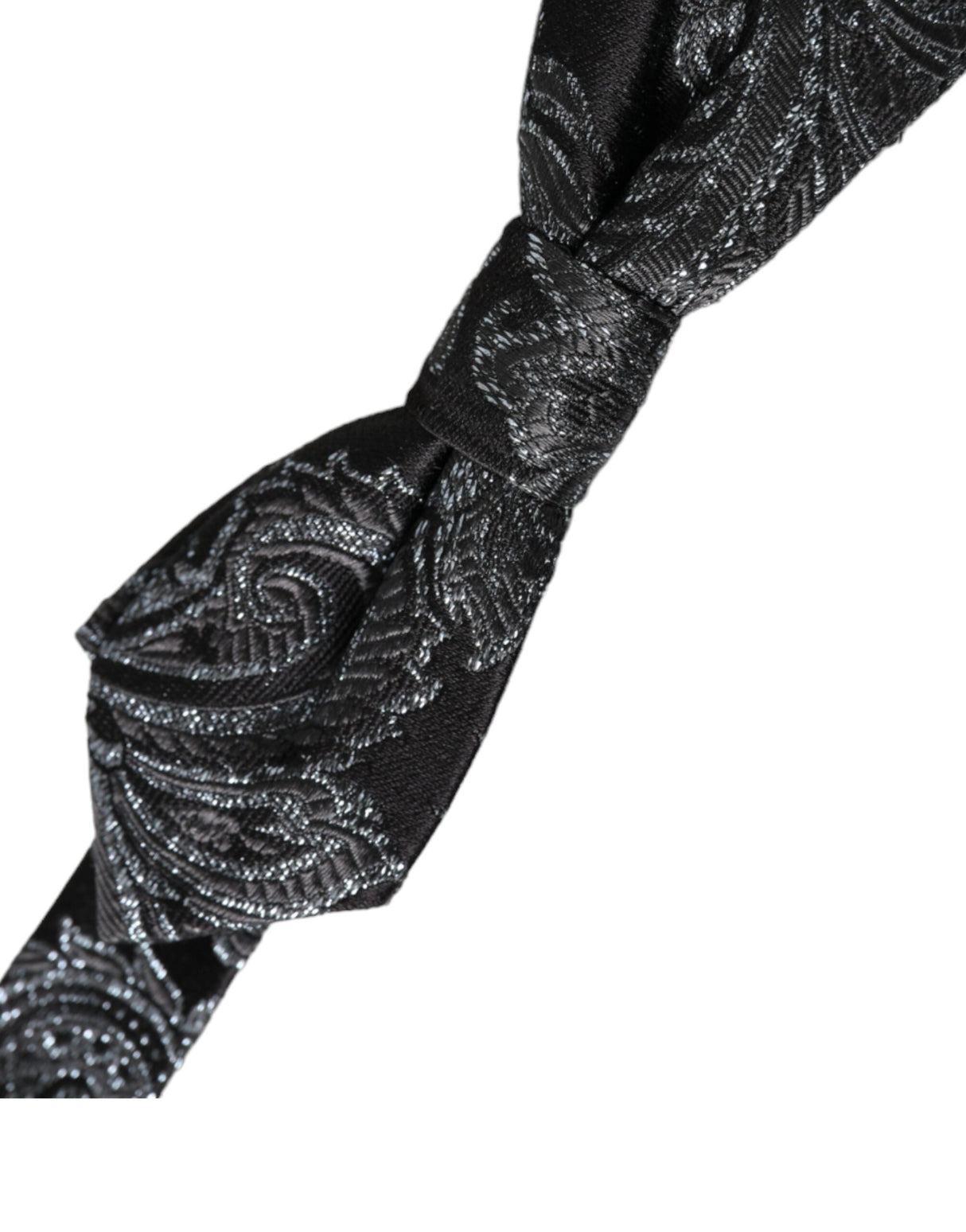 Dolce & Gabbana Black Silk Jacquard Adjustable Neck Men Bow Tie