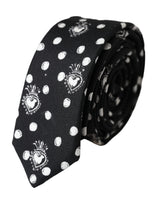 Dolce & Gabbana Black Heart Polka Dot Adjustable Tie