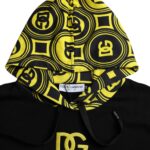 Dolce & Gabbana Black Logo Cotton Hooded Sweatshirt Sweater