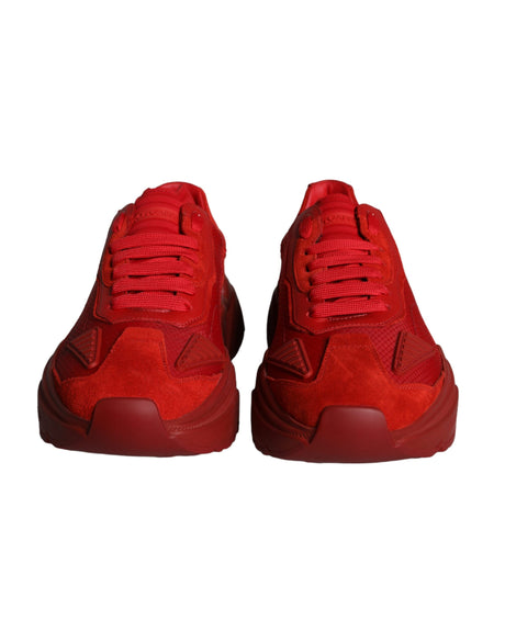 Dolce & Gabbana Red Leather Daymaster Low Top Sneakers Shoes