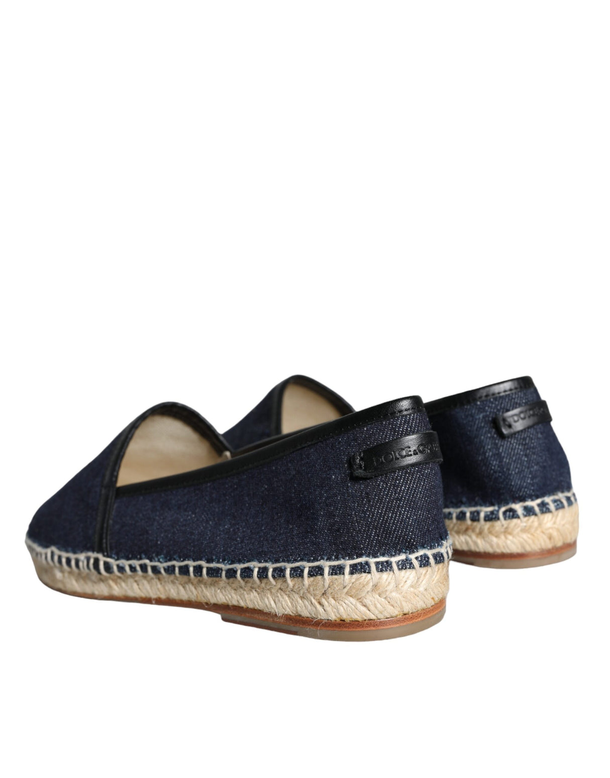 Dolce & Gabbana Blue Denim Cotton Leather Espadrilles Shoes