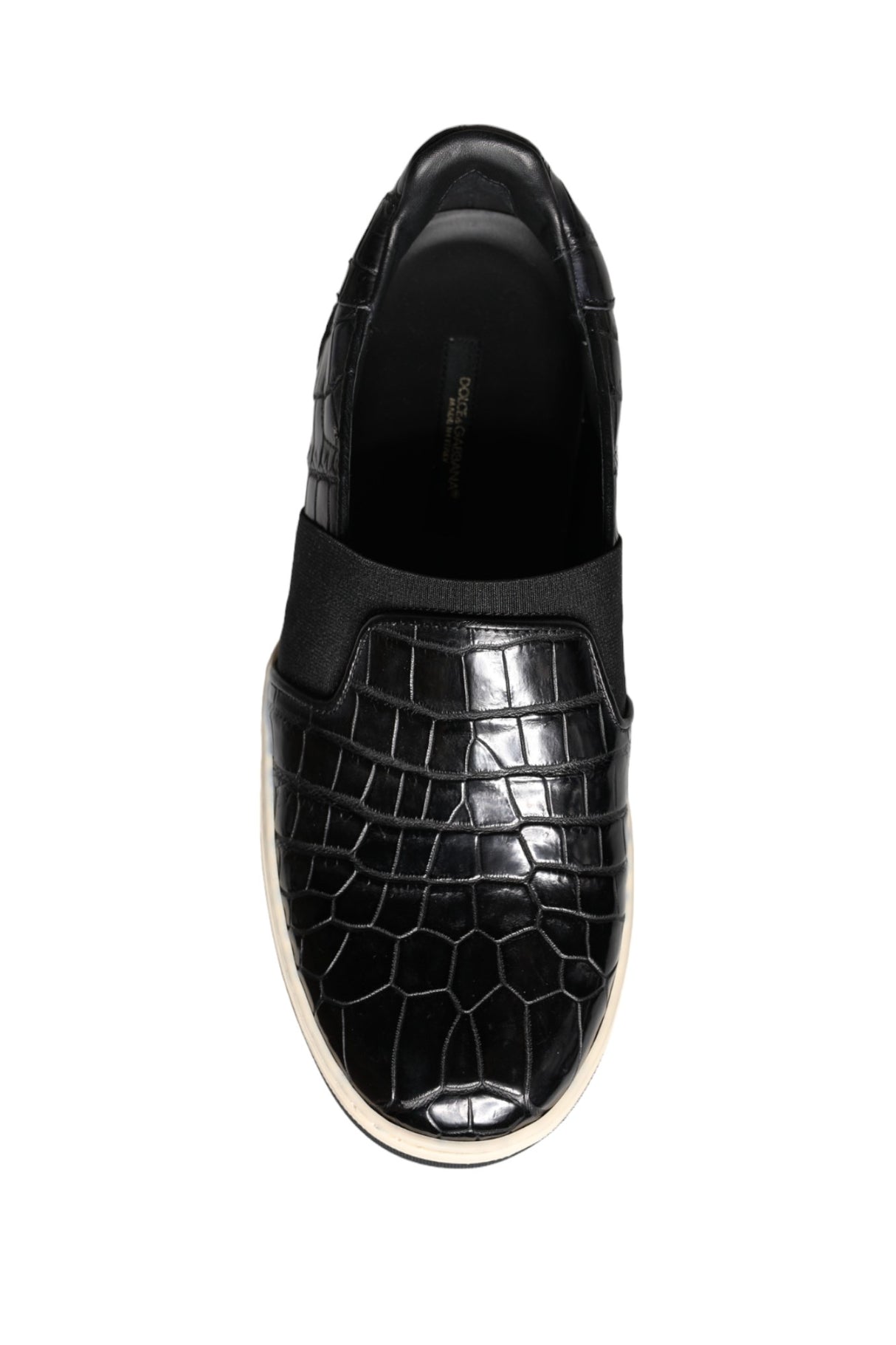 Dolce & Gabbana Black Leather Loafers Slippers Casual Shoes