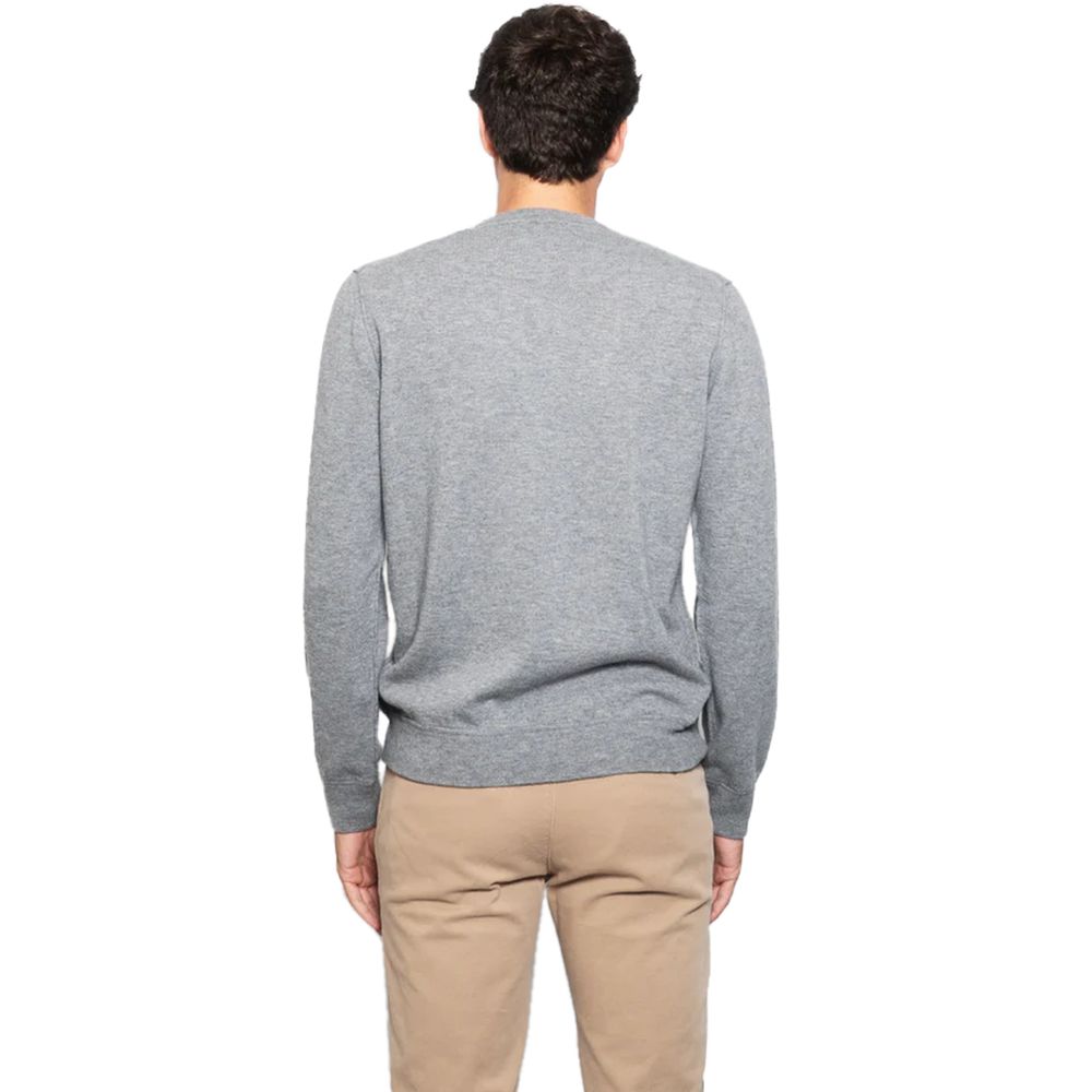 Alpha Studio Gray Wool Men Sweater