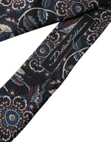 Dolce & Gabbana Black Floral Pattern Silk Adjustable Men Tie