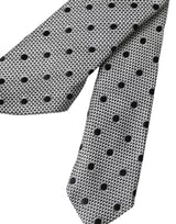 Dolce & Gabbana Black White Dot Fantasy Silk Adjustable Men Tie