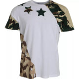 Dolce & Gabbana White Camouflage Stars Crew Neck Men T-shirt